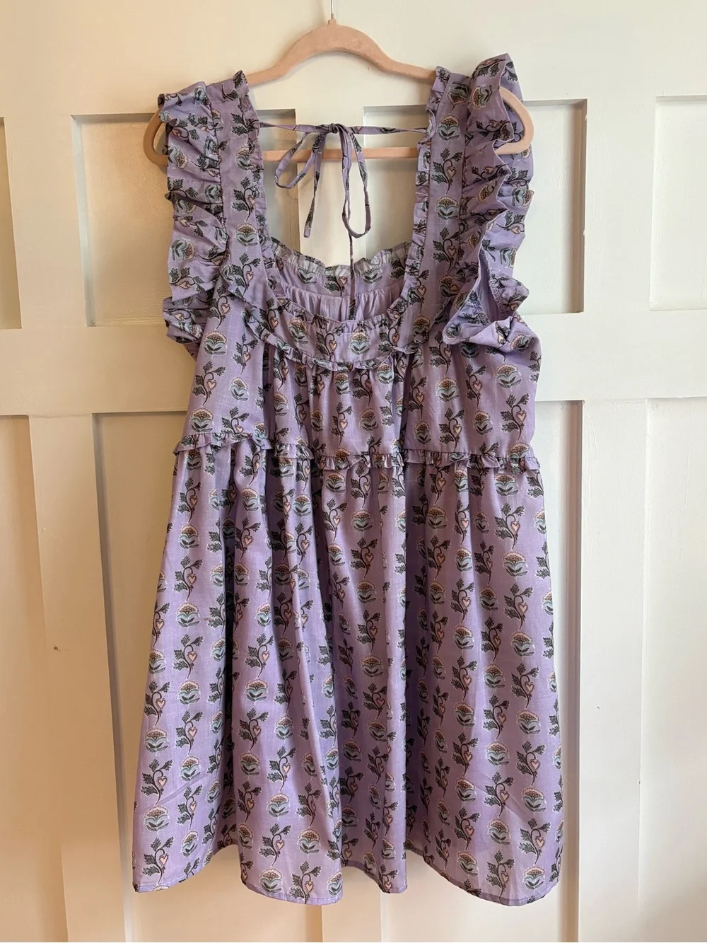 TALULAH Lilac Floral Mini Dress Summer Boho XL - Picture 4 of 8